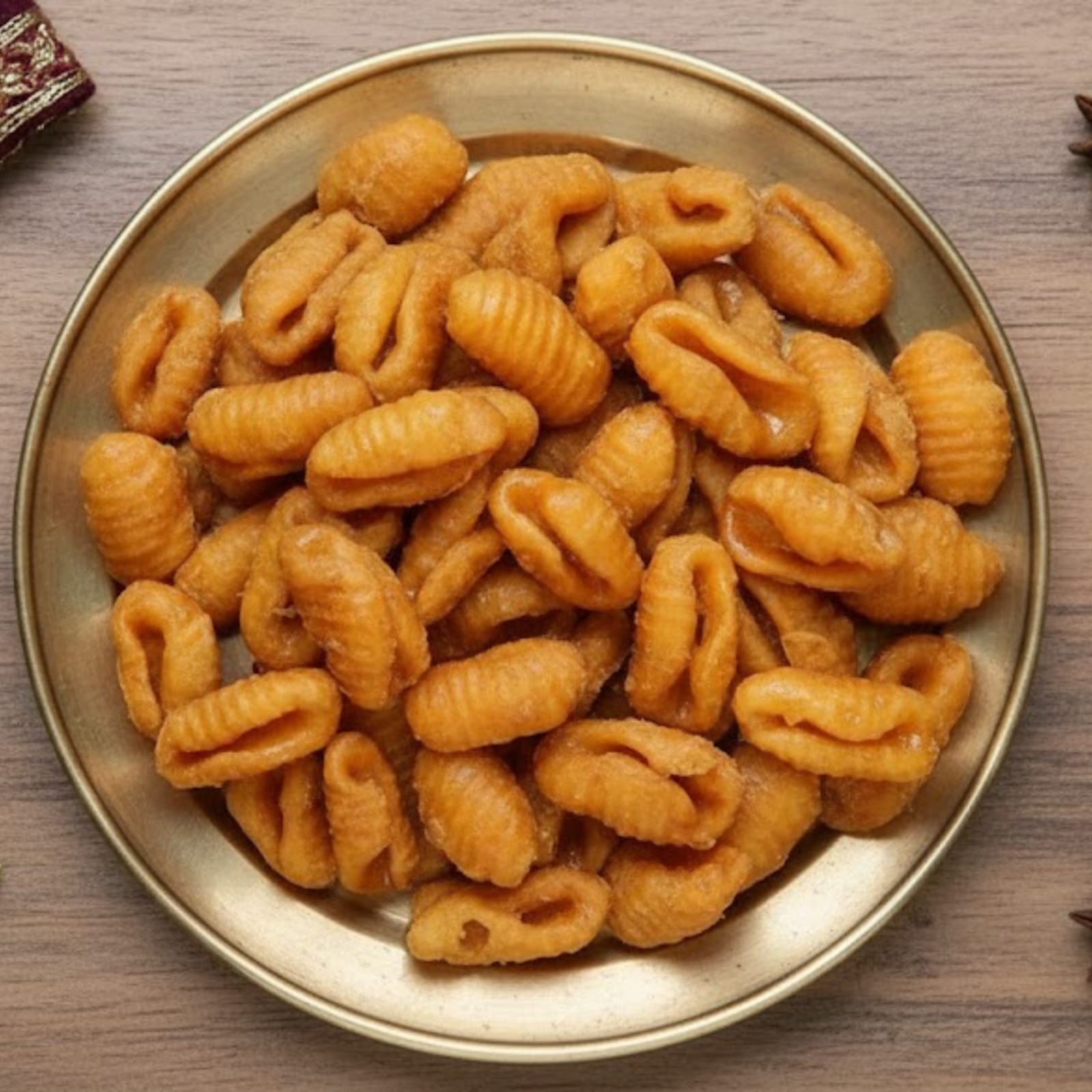 కరకరలాడే గోధుమపిండి బెల్లం గవ్వలు